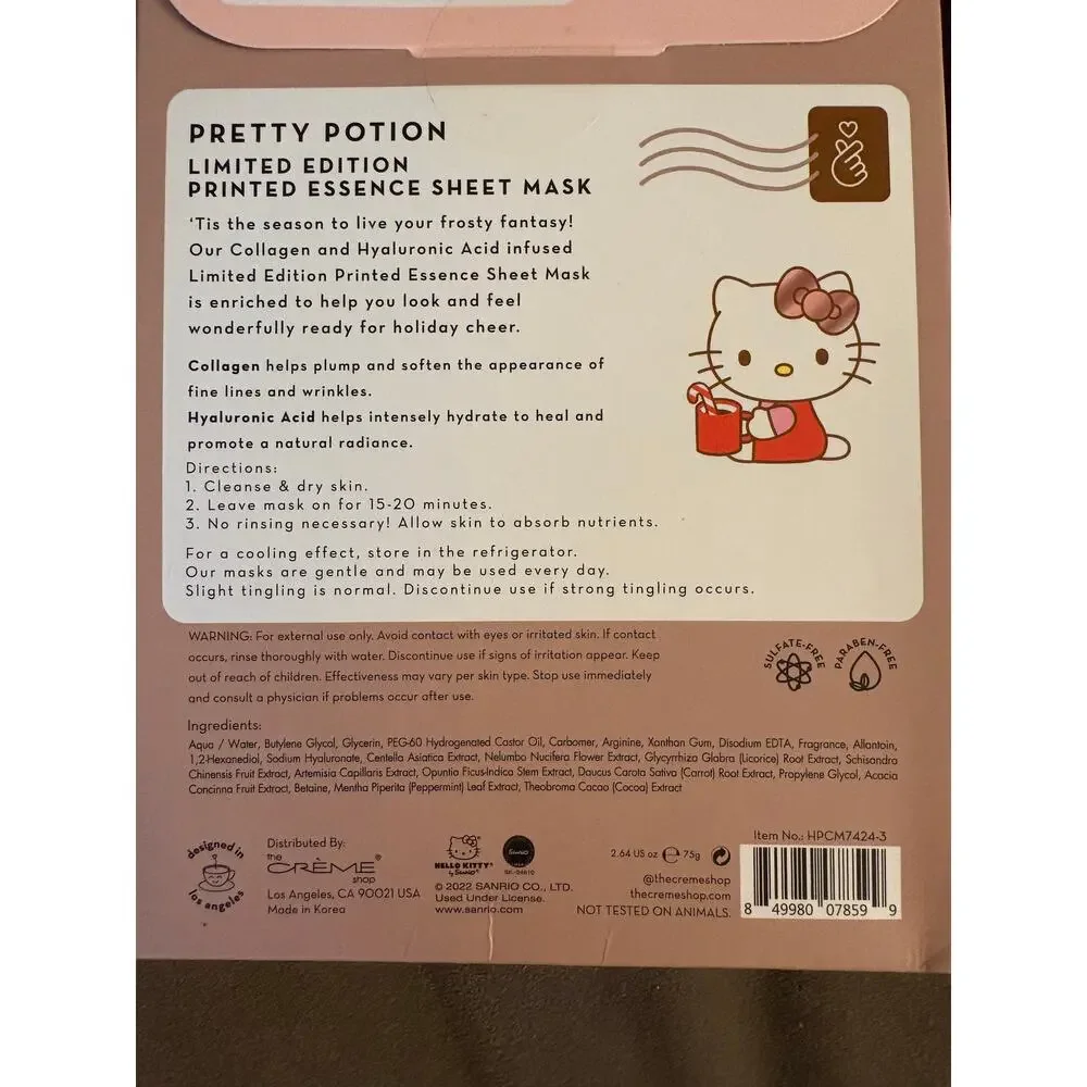 CREME SHOP x HELLO KITTY Holiday Face Masks x 2